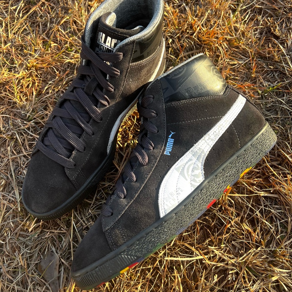 CLEAN Puma size 12.5 Womens Suede x Black Fives Collab BHM  shoes